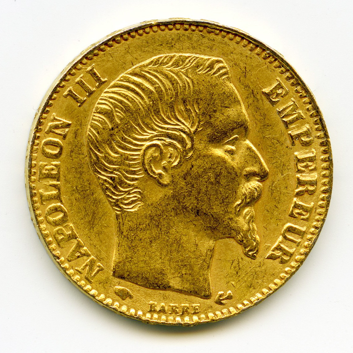 Napoléon III - 20 Frs Platine - 1858 A avers