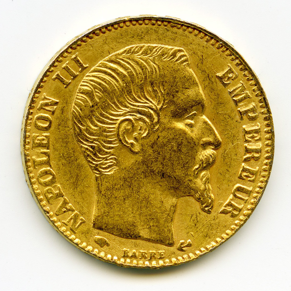 Napoléon III - 20 Frs Platine - 1858 A avers Napoléon III - 20 Frs Platine - 1858 A avers