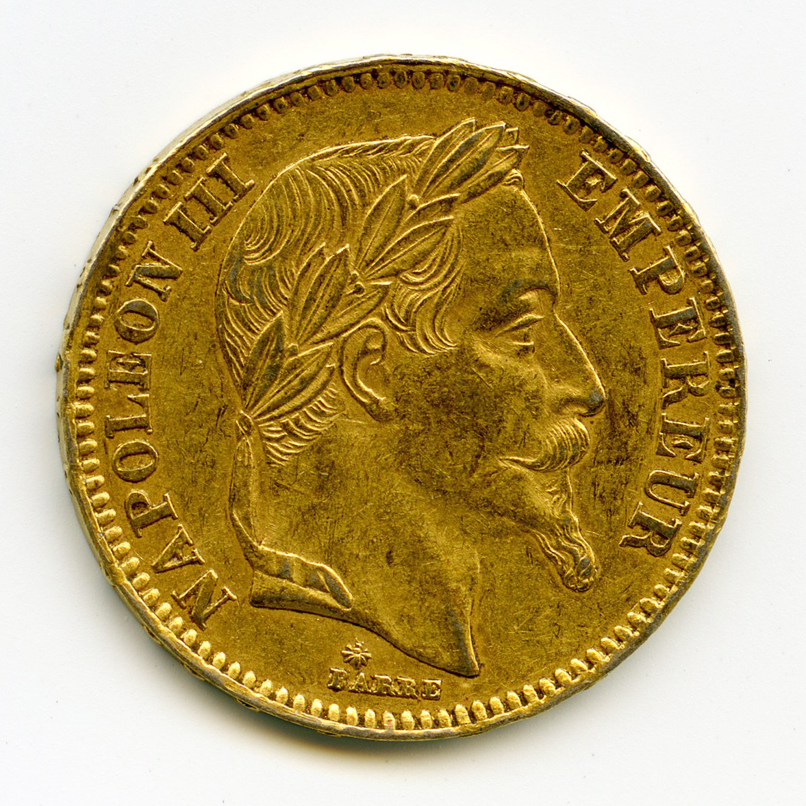 Napoléon III - 20 Frs Platine - 1865 A avers Napoléon III - 20 Frs Platine - 1865 A avers