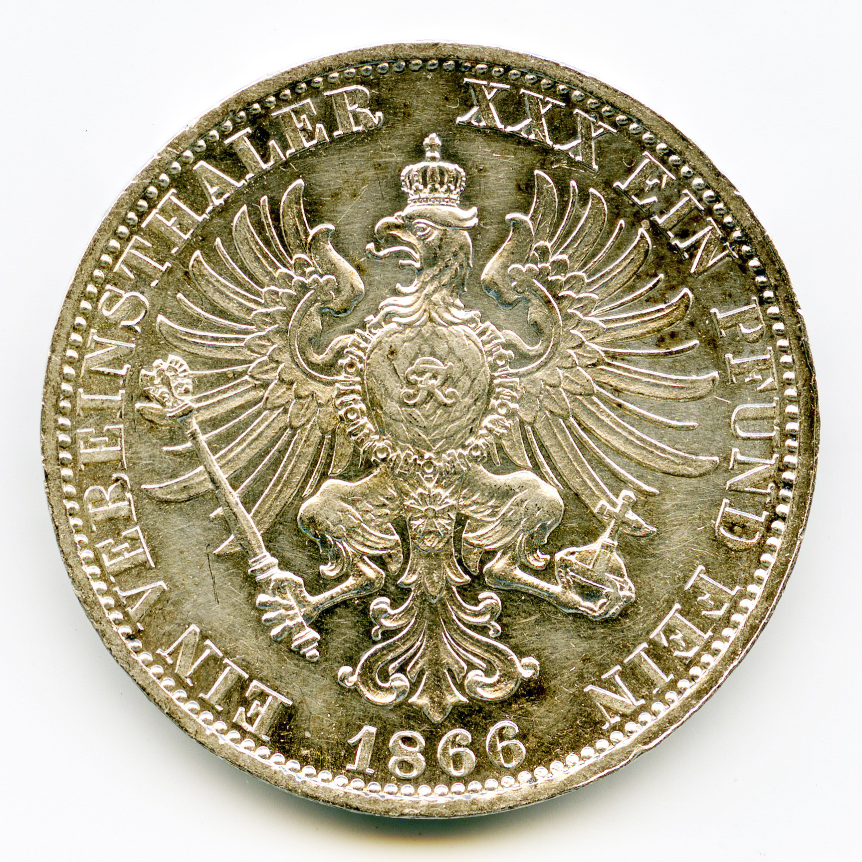 Allemagne - Wilhelm Ier - Thaler - 1866 A revers Allemagne - Wilhelm Ier - Thaler - 1866 A revers