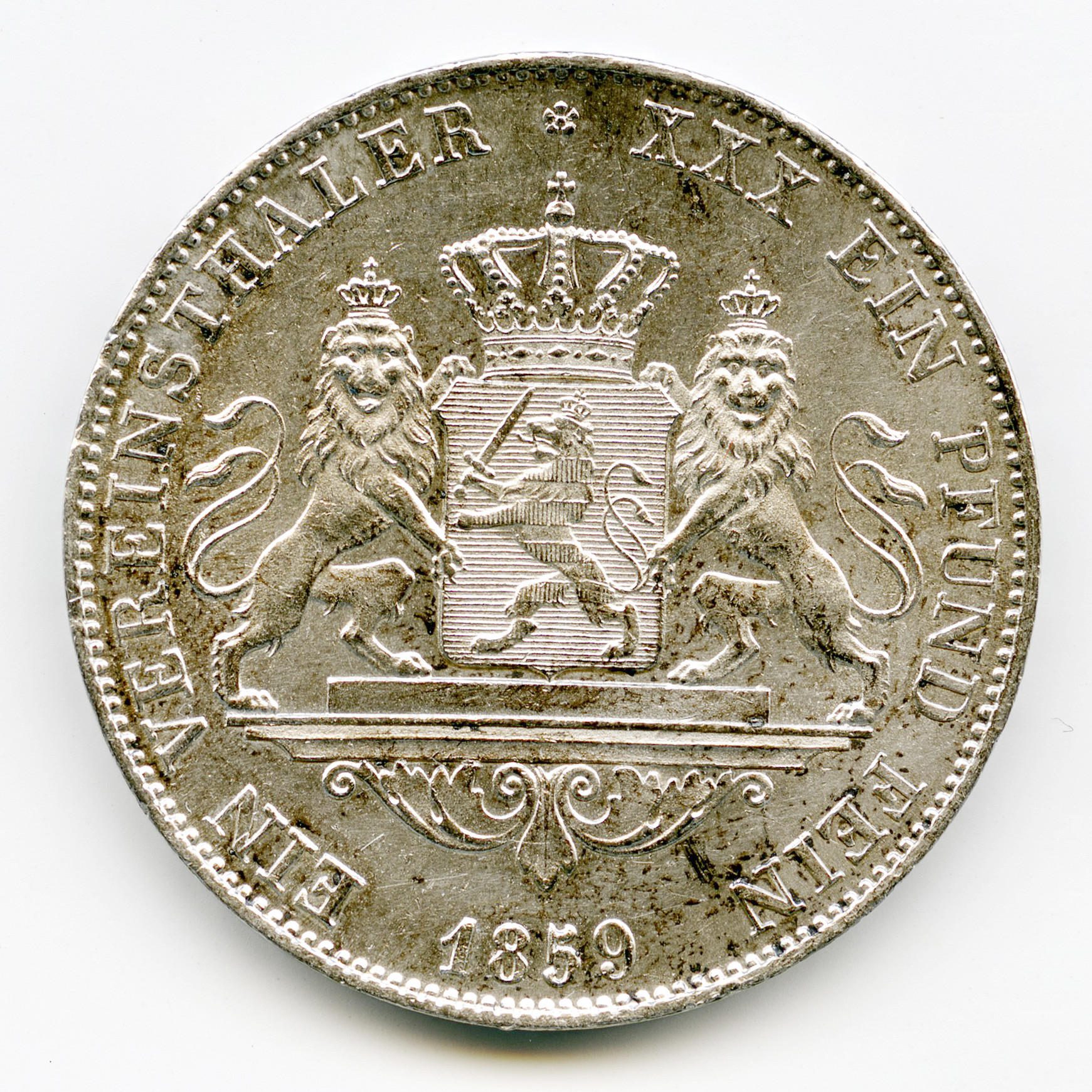 Allemagne - Ludwig III - Vereinsthaler - 1859 revers