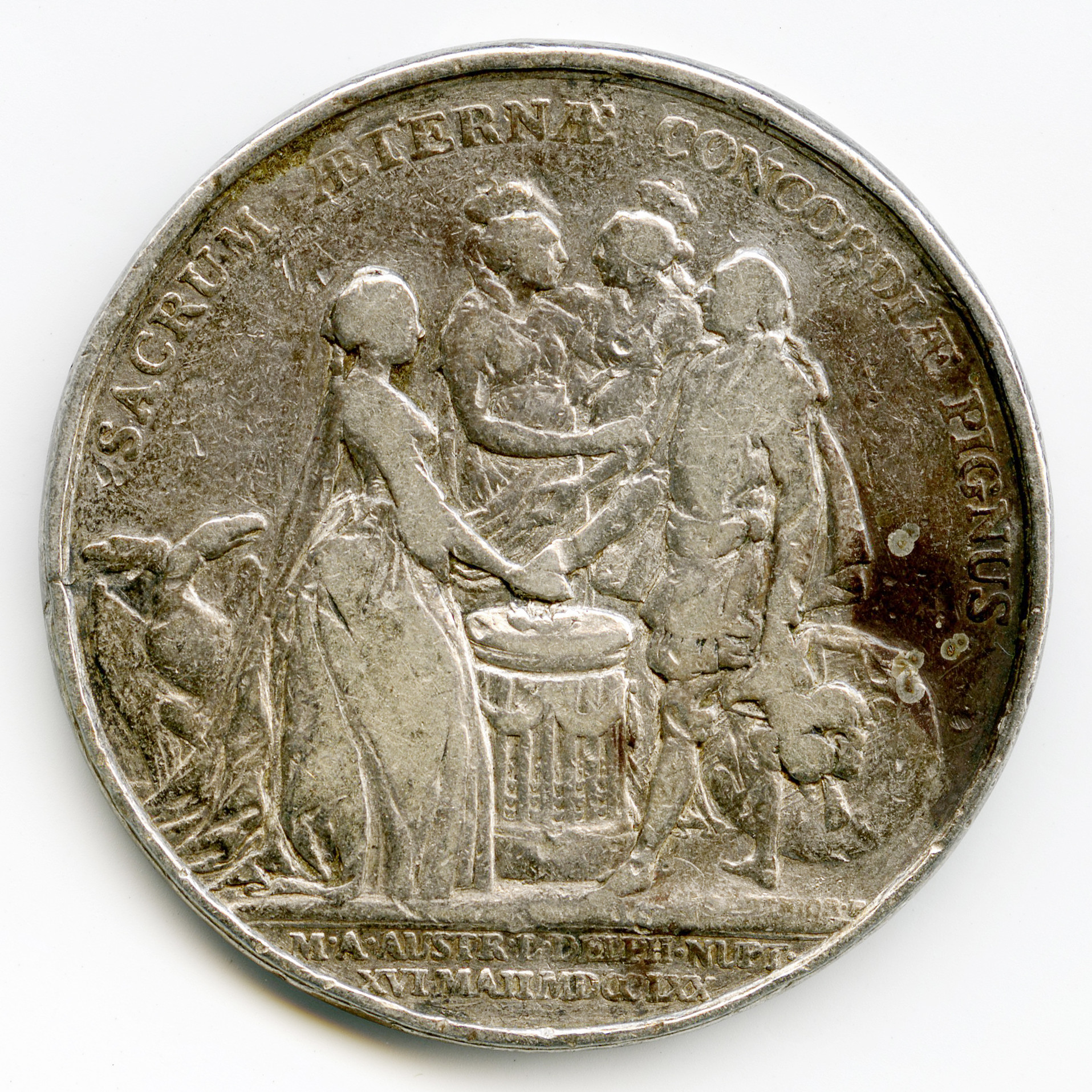 Louis XV - Médaille de Mariage - 1770 revers Louis XV - Médaille de Mariage - 1770 revers