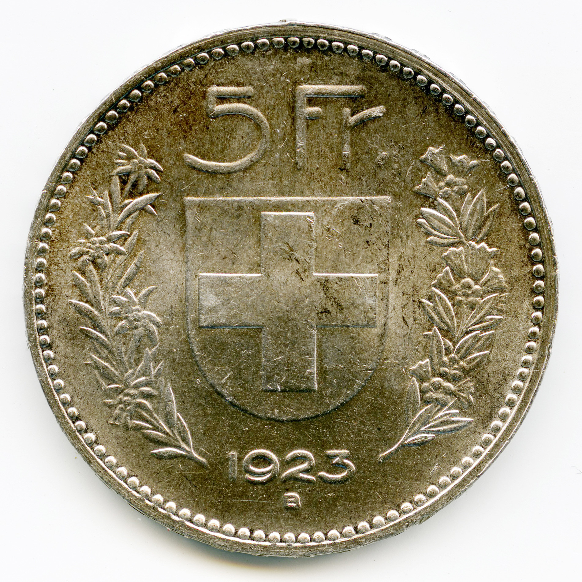 Suisse - 5 Francs - 1932 B revers Suisse - 5 Francs - 1932 B revers