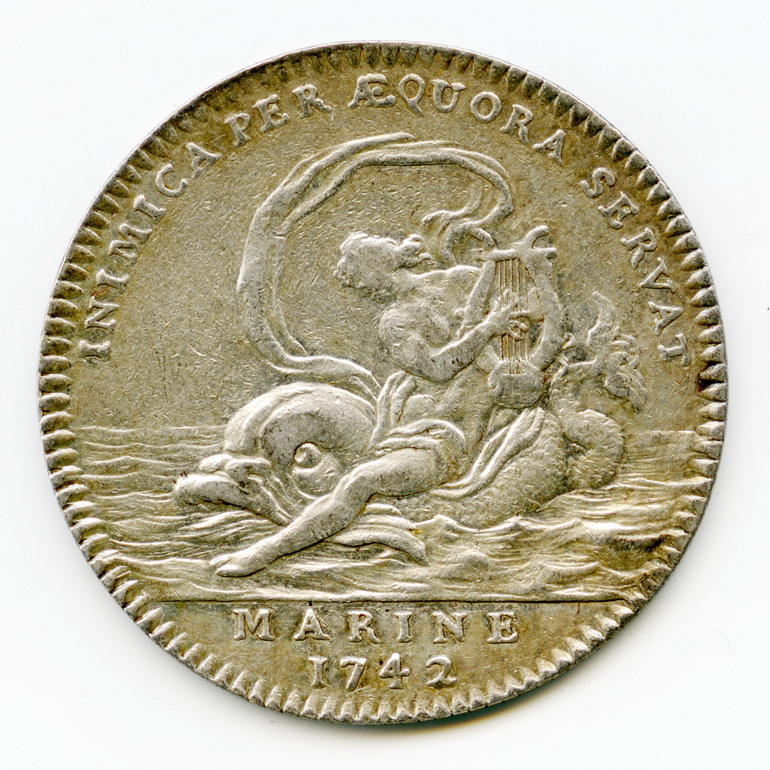 Jeton - Marine - Galères Royales - 1742 revers Jeton - Marine - Galères Royales - 1742 revers