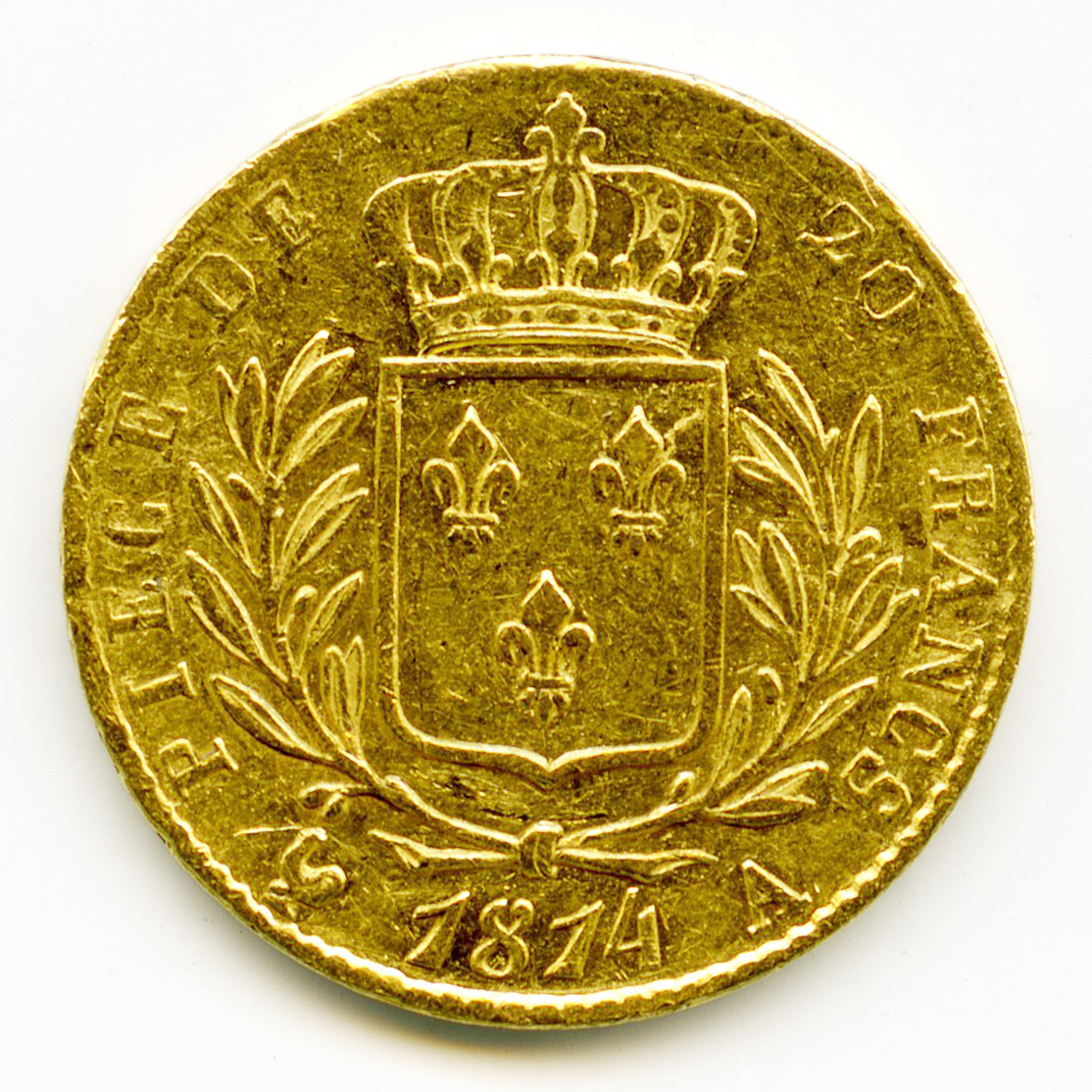Louis XVIII - 20 Francs - 1814 A revers