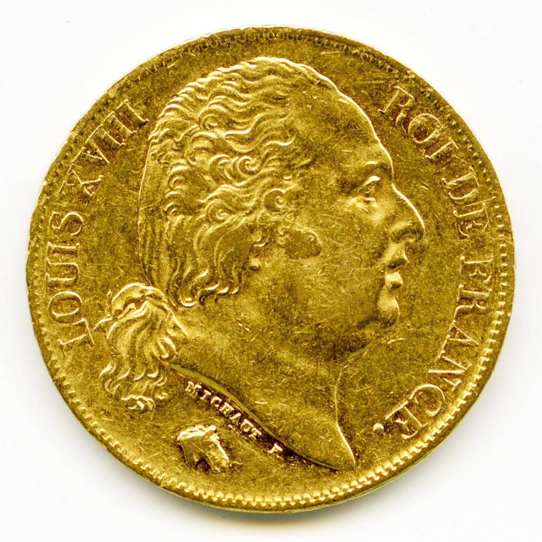 Louis XVIII - 20 Francs - 1824 A avers Louis XVIII - 20 Francs - 1824 A avers