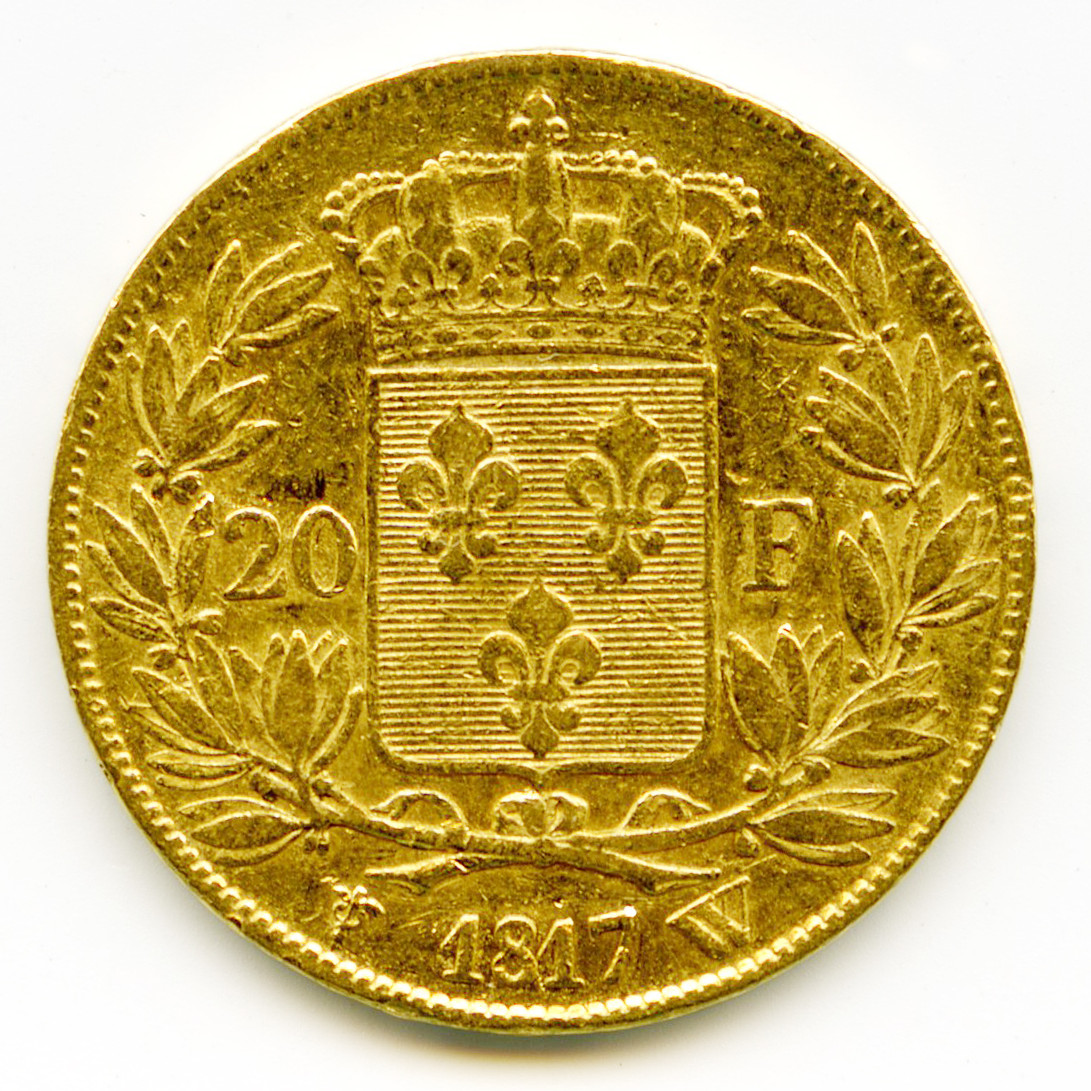 Louis XVIII - 20 Francs - 1817 W revers