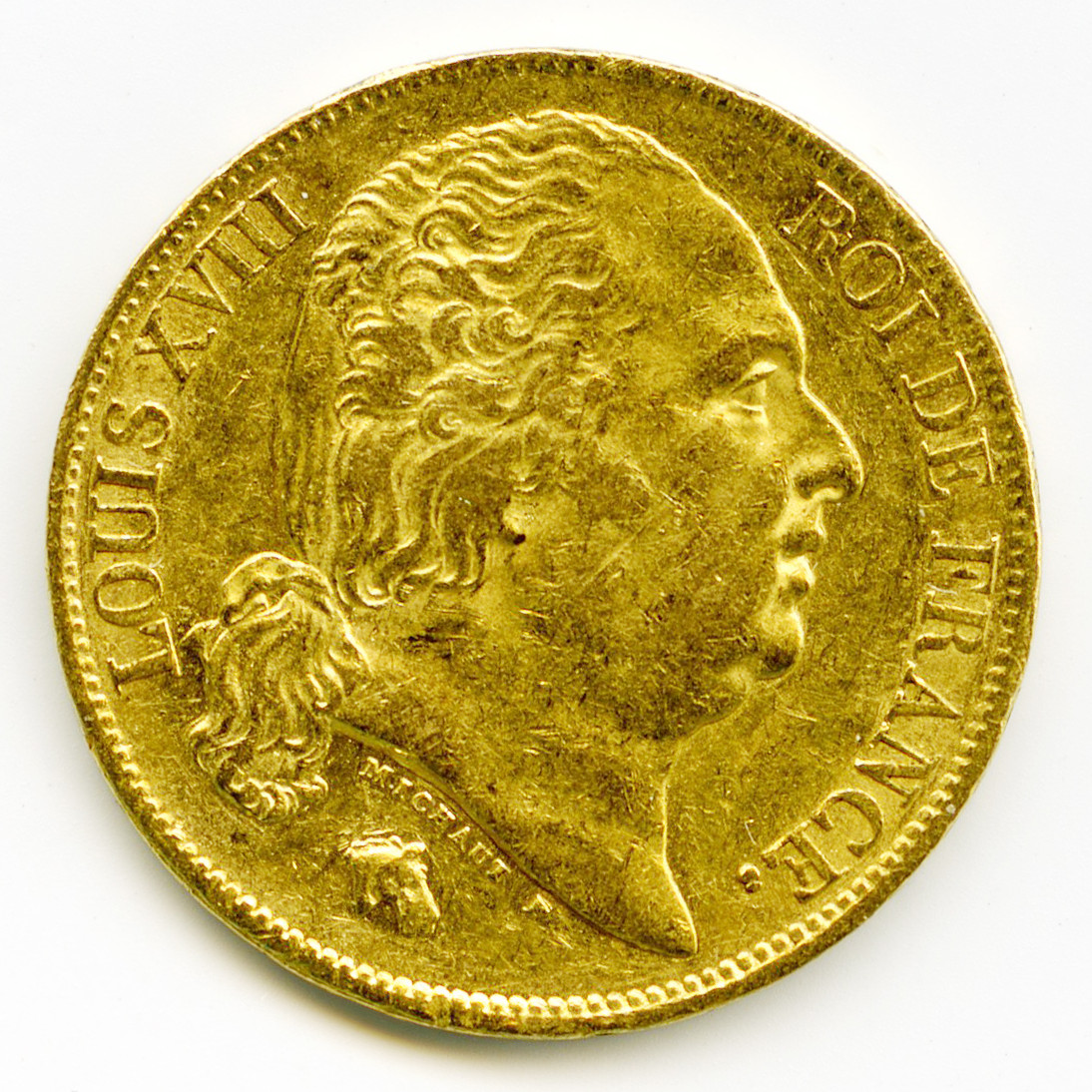 Louis XVIII - 20 Francs - 1818 A avers Louis XVIII - 20 Francs - 1818 A avers