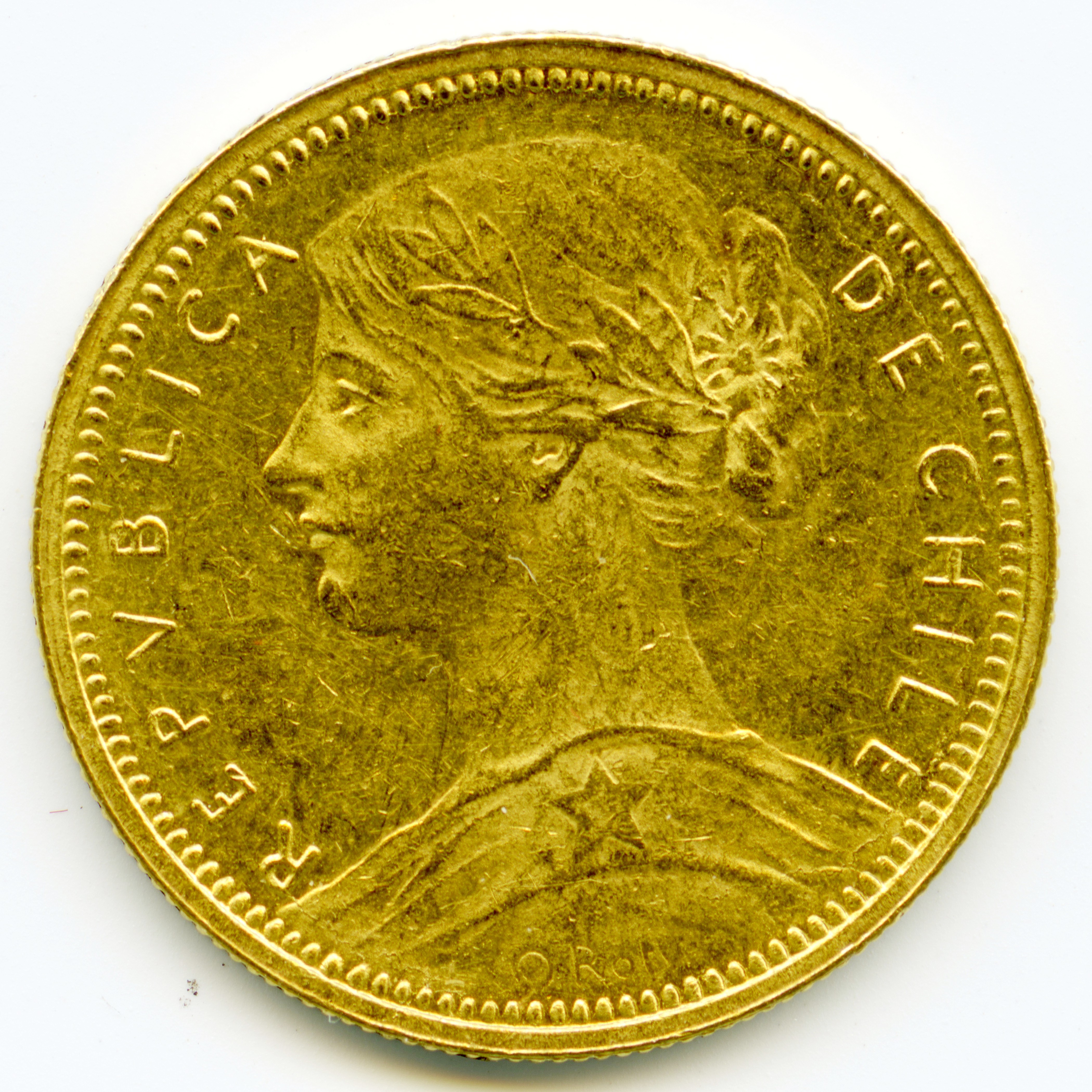 Chili - 10 Pesos - 1896 avers Chili - 10 Pesos - 1896 avers