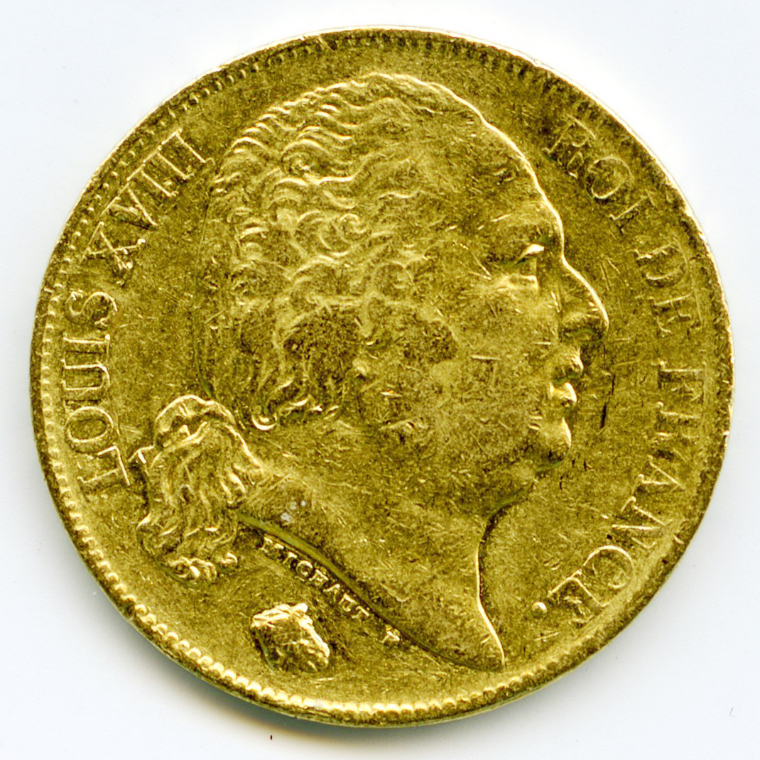 Louis XVIII - 20 Francs - 1820 Q avers