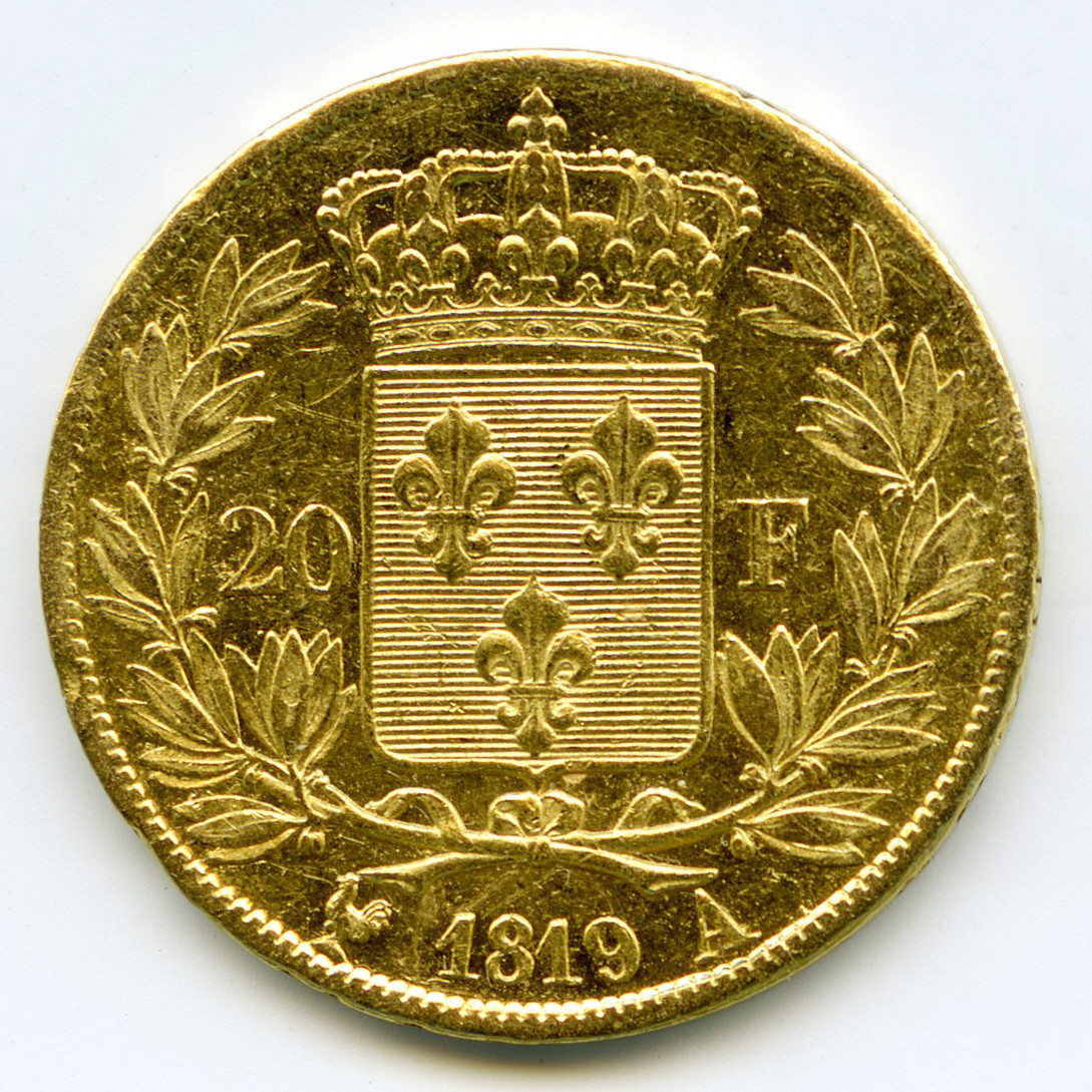 Louis XVIII - 20 Francs - 1819 A revers