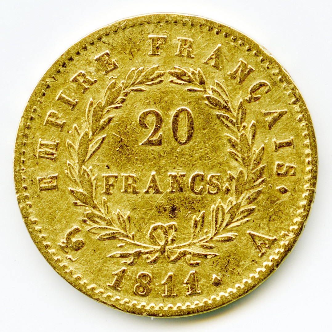 Napoléon Ier - 20 Francs - 1811 A revers