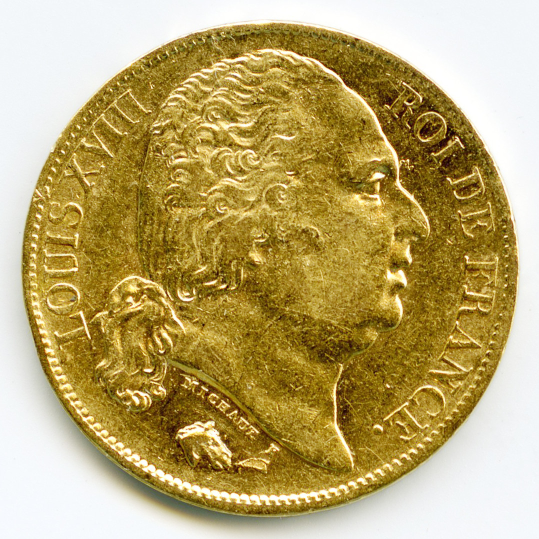 Louis XVIII - 20 Francs - 1824 A avers
