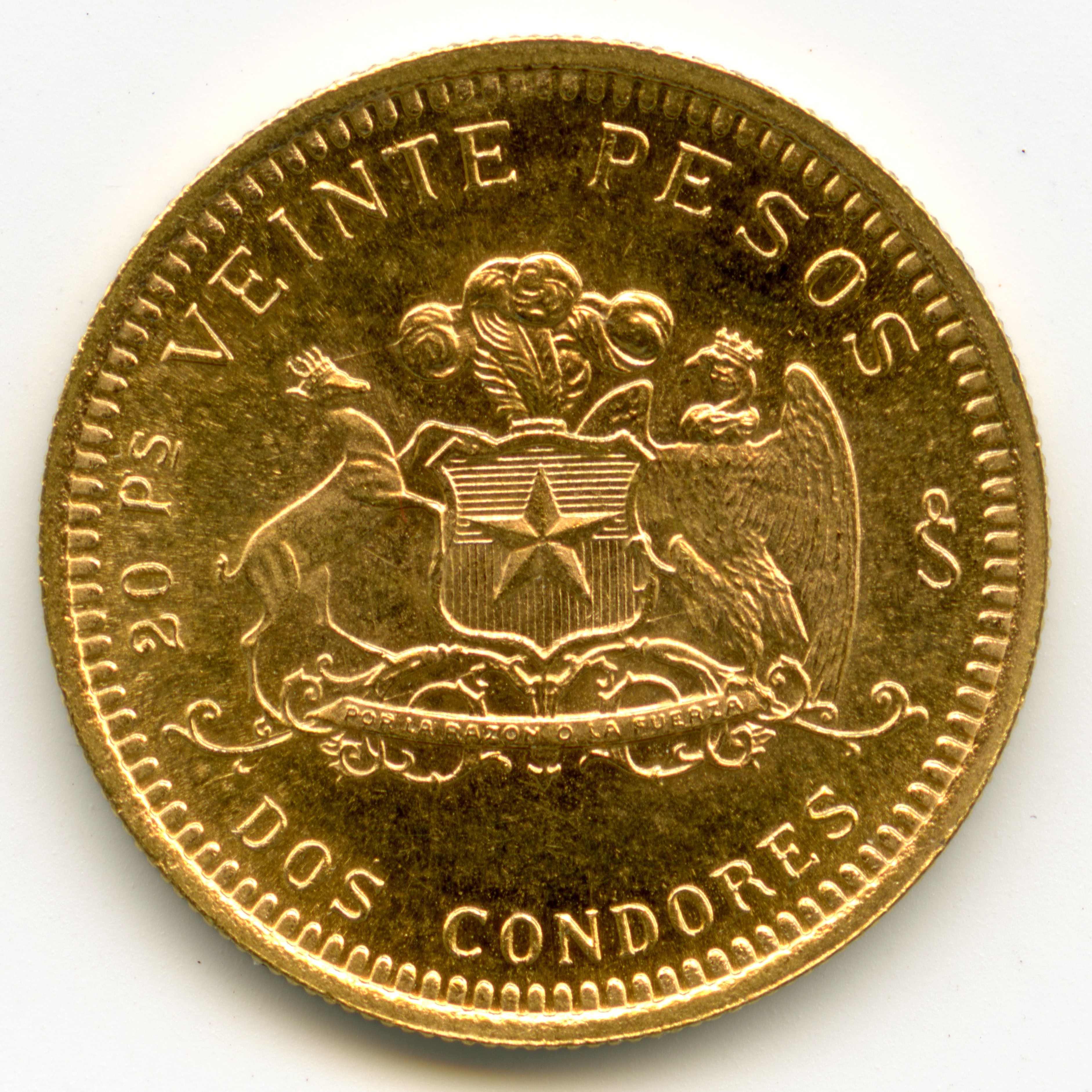 Chili - 20 Pesos - 1976 revers Chili - 20 Pesos - 1976 revers