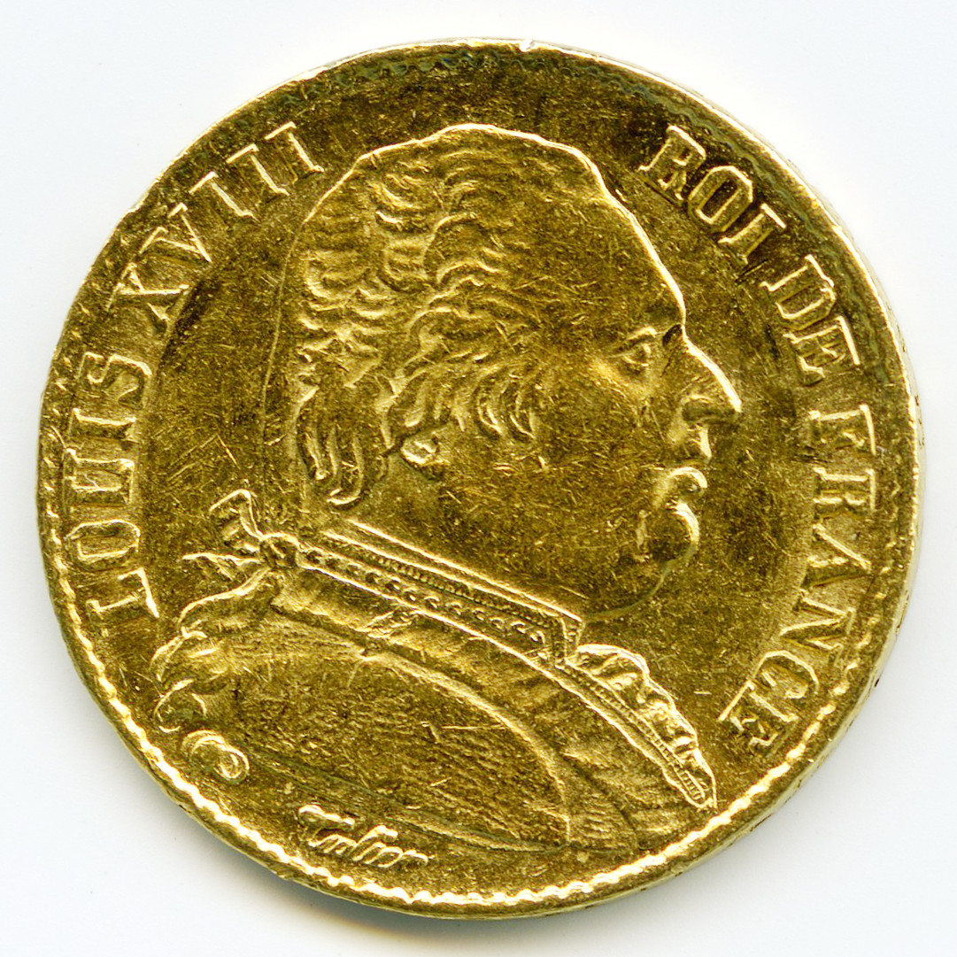 Louis XVIII - 20 Francs - 1814 A avers
