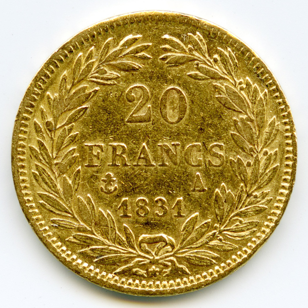 Louis-Philippe - 20 Francs - 1831 A revers