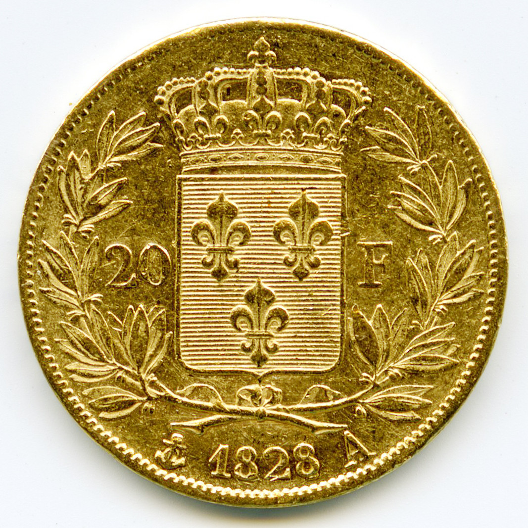 Charles X - 20 Francs - 1828 A revers