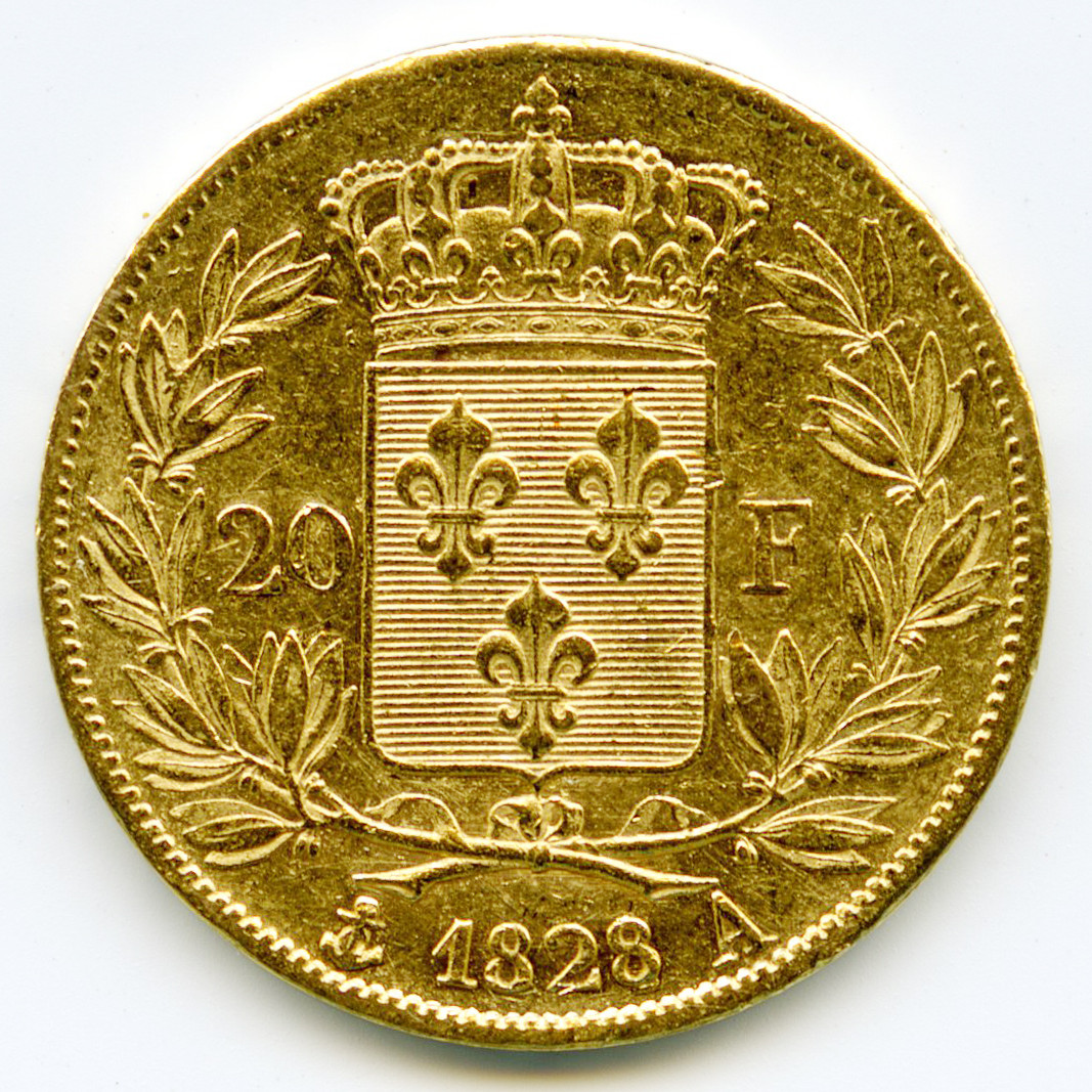 Charles X - 20 Francs - 1828 A revers Charles X - 20 Francs - 1828 A revers