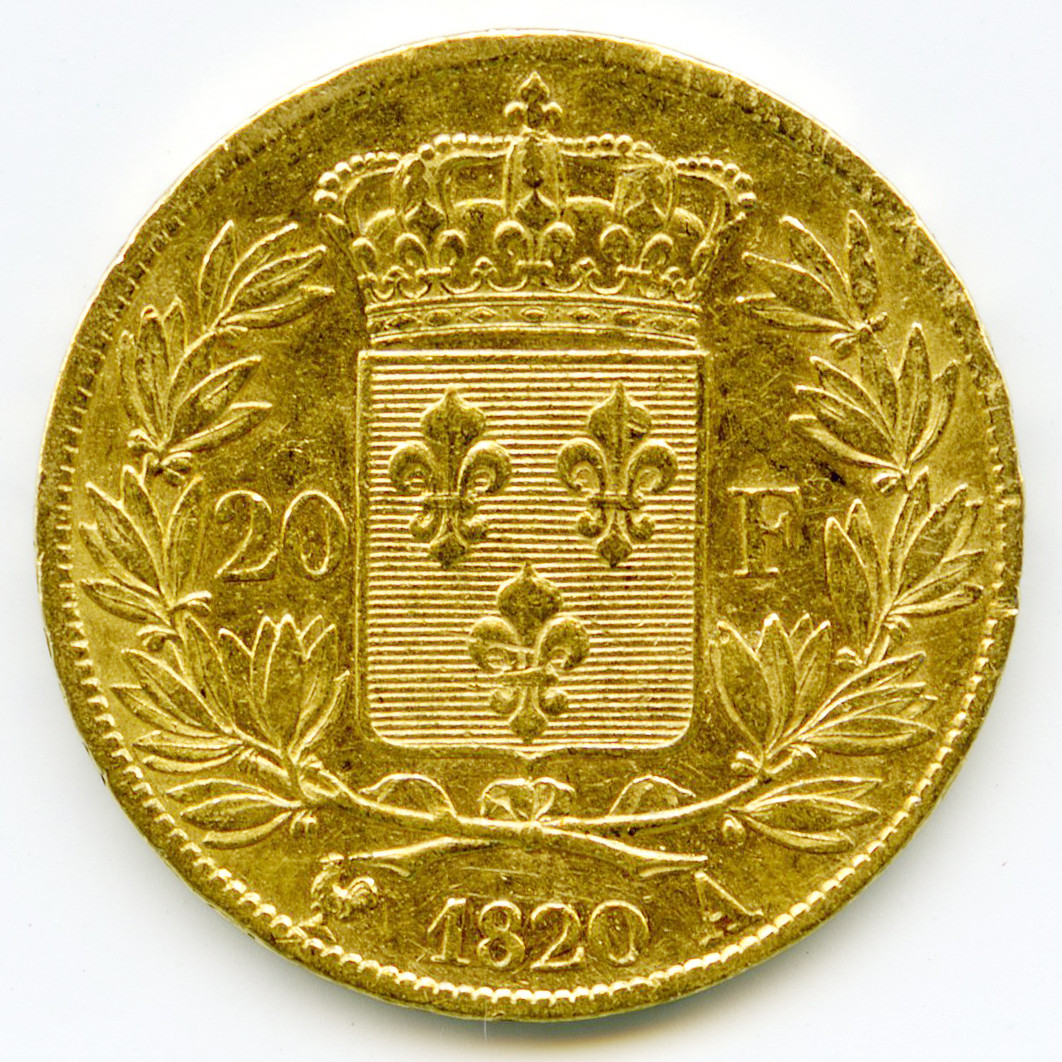 Louis XVIII - 20 Francs - 1820 A revers