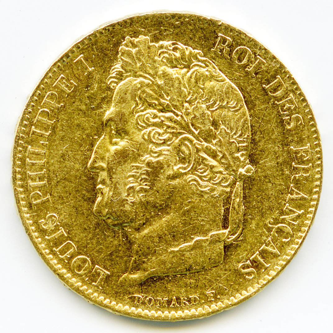 Louis-Philippe Ier - 20 Francs - 1833 A avers Louis-Philippe Ier - 20 Francs - 1833 A avers