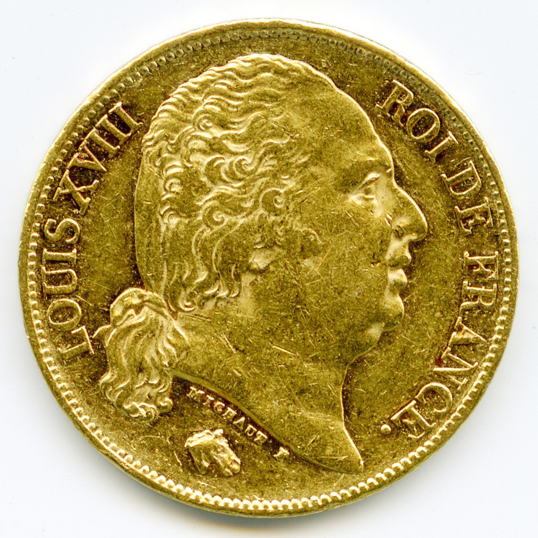 Louis XVIII - 20 Francs - 1824 A avers