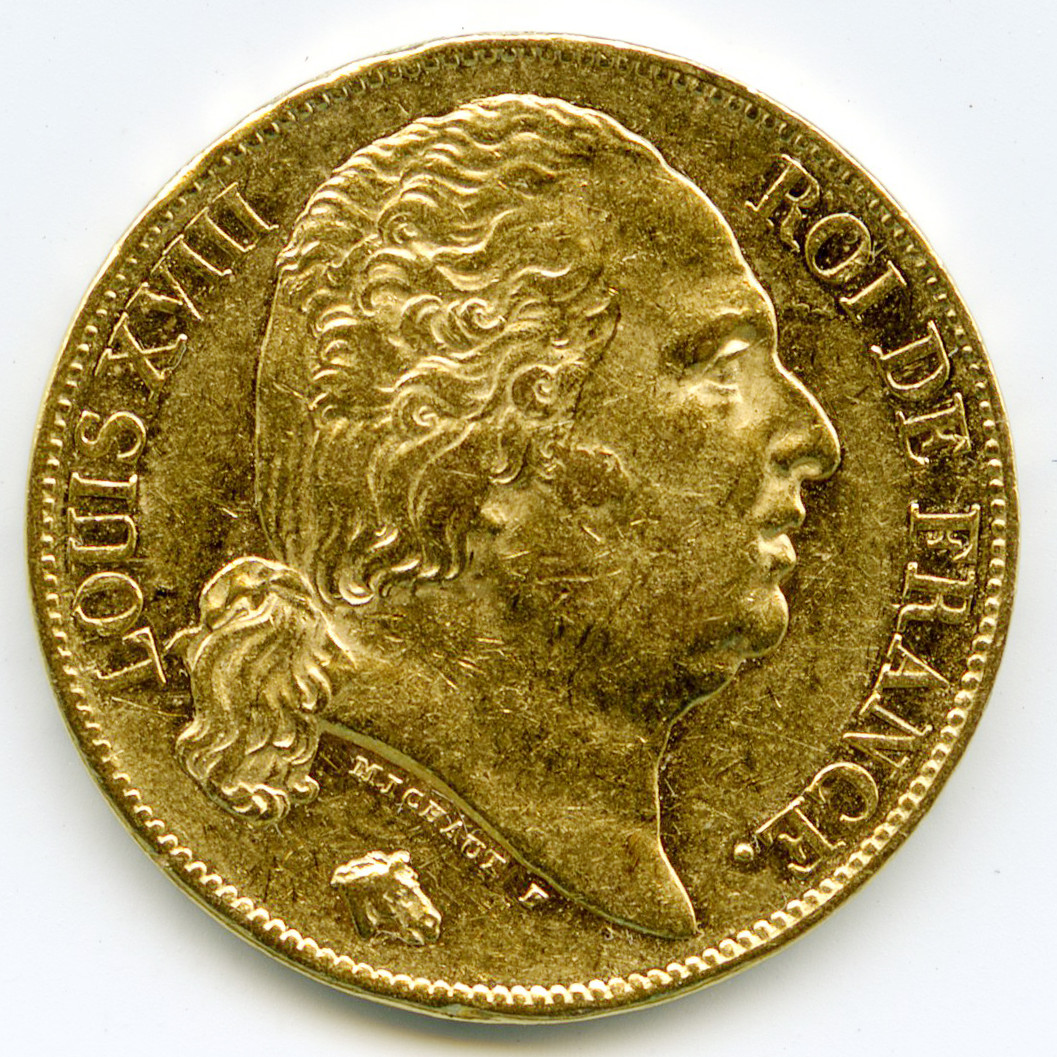 Louis XVIII - 20 Francs - 1824 A avers