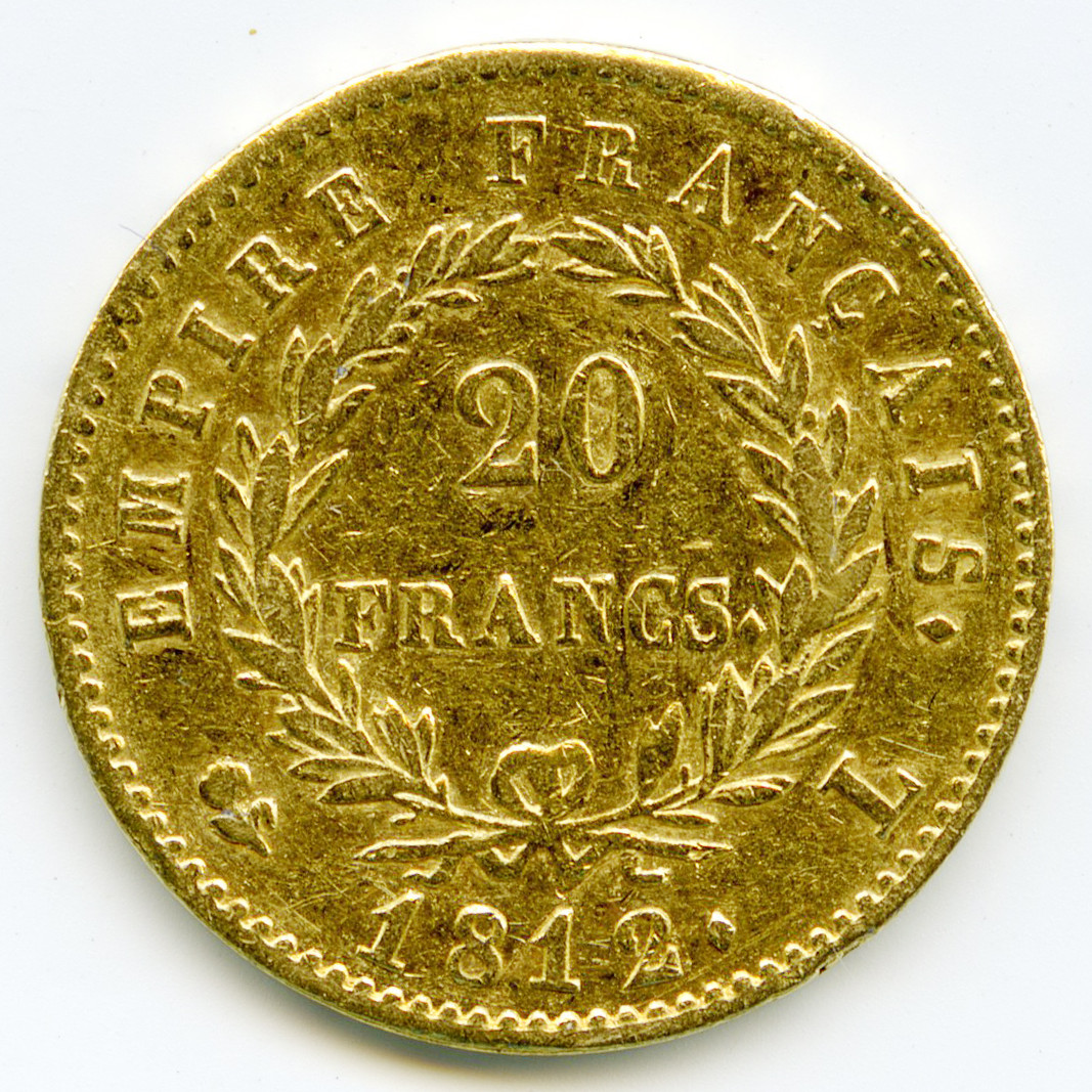 Napoléon Ier - 20 Francs - 1812 L revers Napoléon Ier - 20 Francs - 1812 L revers