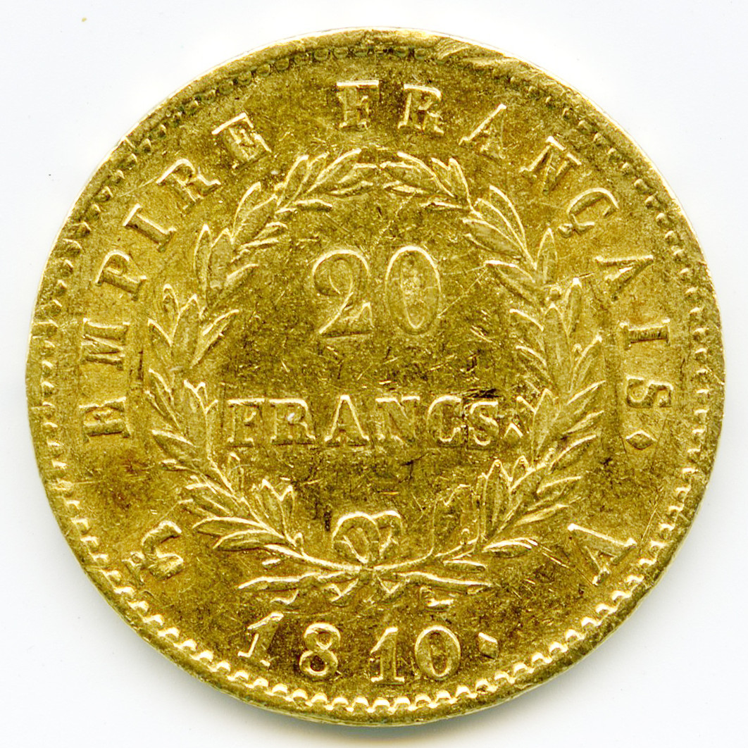 Napoléon Ier - 20 Francs - 1810 A revers