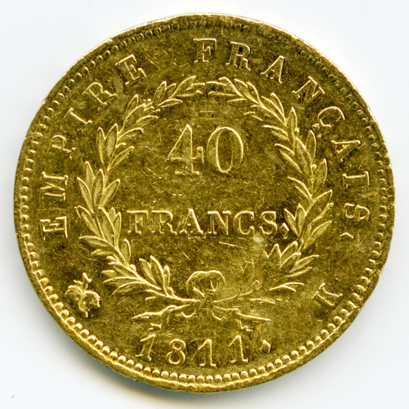 Napoléon Ier - 40 Francs - 1811 K revers Napoléon Ier - 40 Francs - 1811 K revers