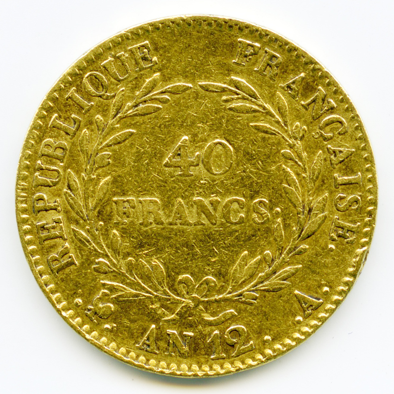 Bonaparte - 40 Francs - L'An 12 A revers
