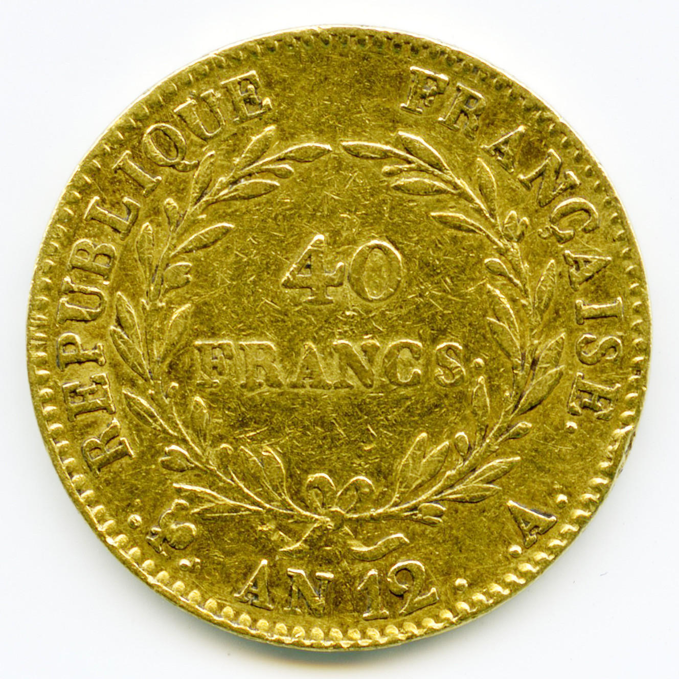 Bonaparte - 40 Francs - L'An 12 A revers Bonaparte - 40 Francs - L'An 12 A revers