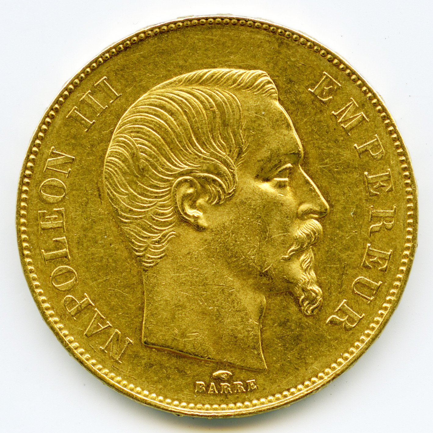 Napoléon III - 50 Francs - 1856 A avers Napoléon III - 50 Francs - 1856 A avers