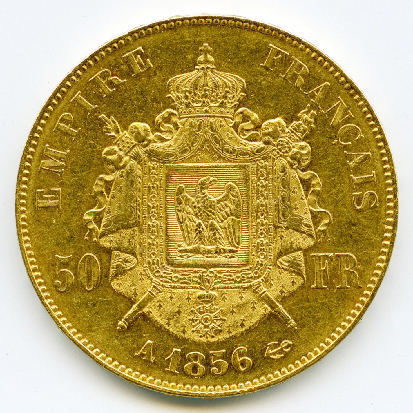 Napoléon III - 50 Francs - 1856 A revers Napoléon III - 50 Francs - 1856 A revers