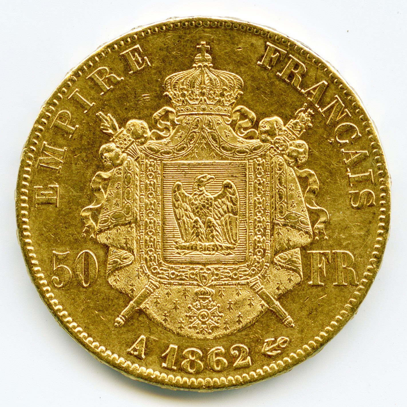 Napoléon III - 50 Francs - 1862 A revers