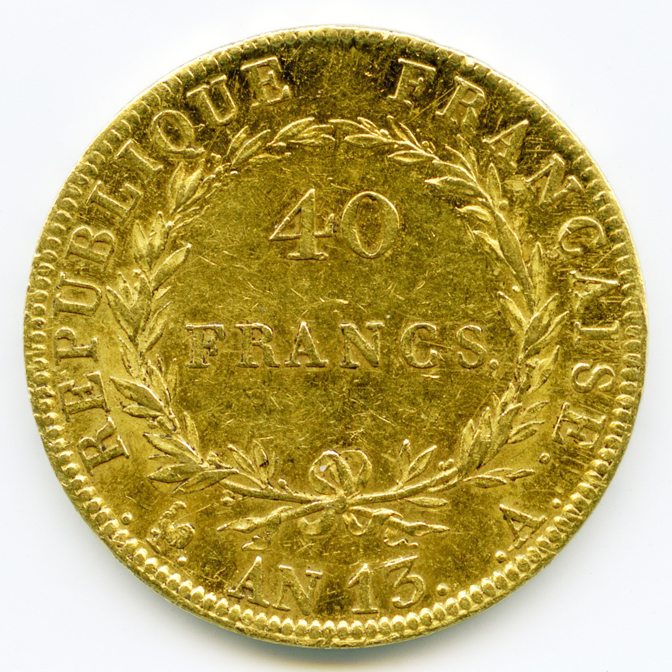 Napoléon Ier - 40 Francs - An 13 A revers Napoléon Ier - 40 Francs - An 13 A revers