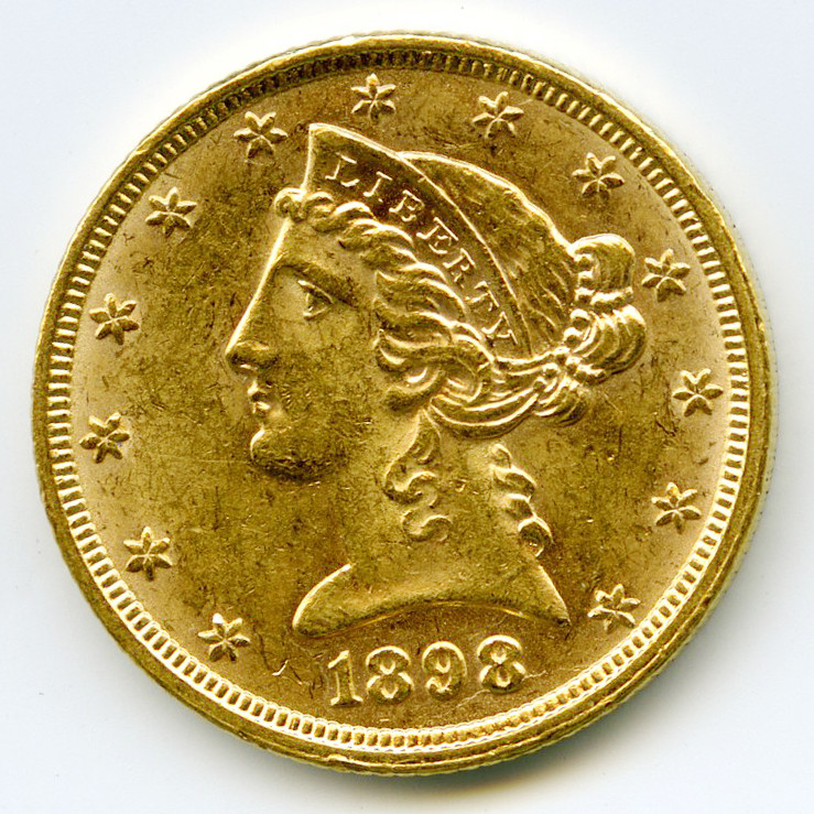 USA - 5 Dollars - 1898 avers