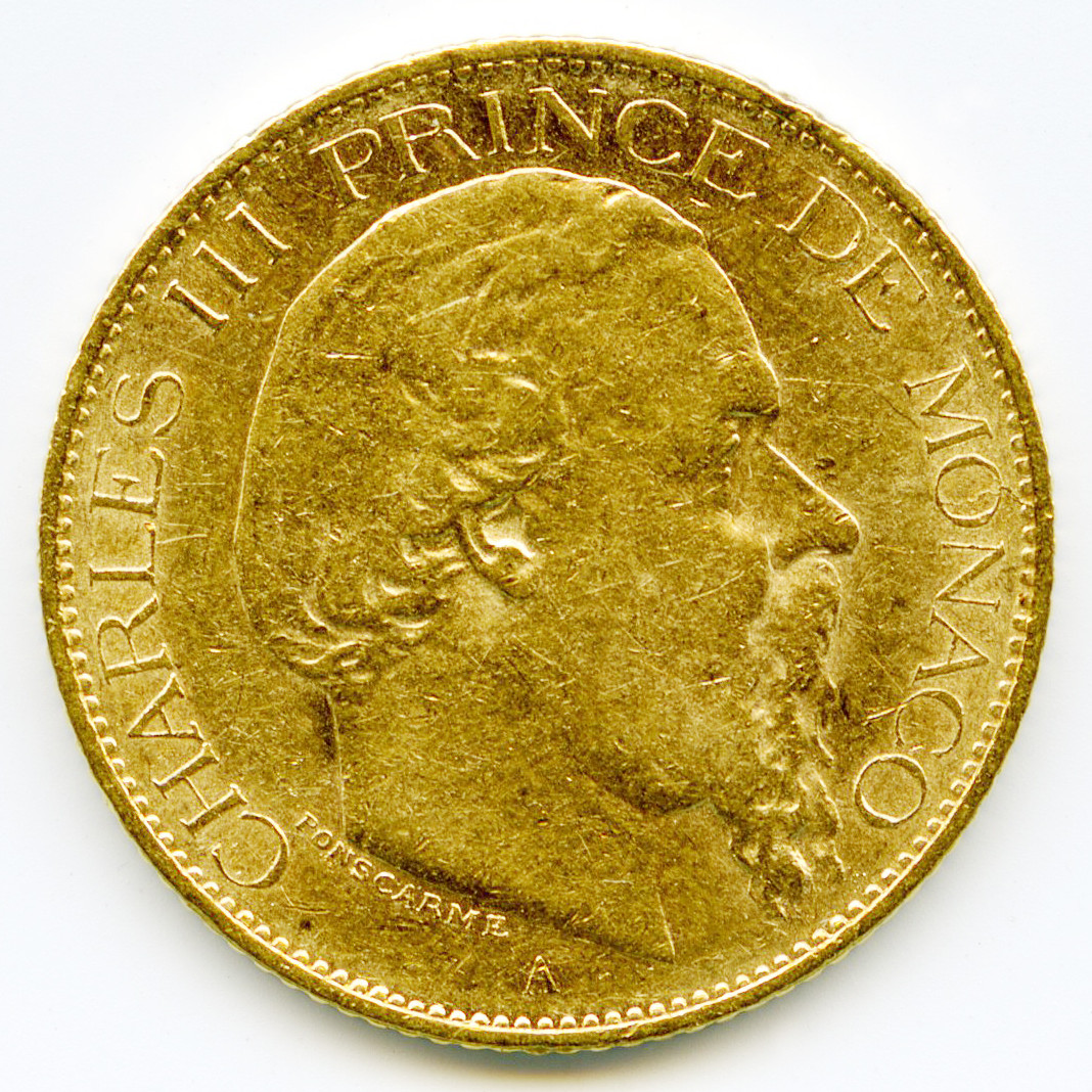 Monaco - 20 Francs - 1878 A avers