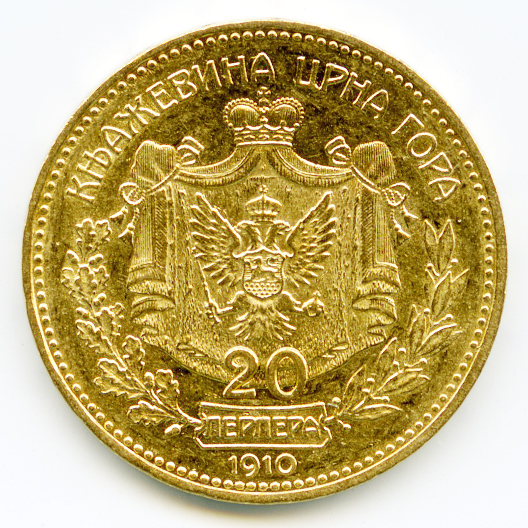 Montenegro - 20 Perpera - 1910 revers