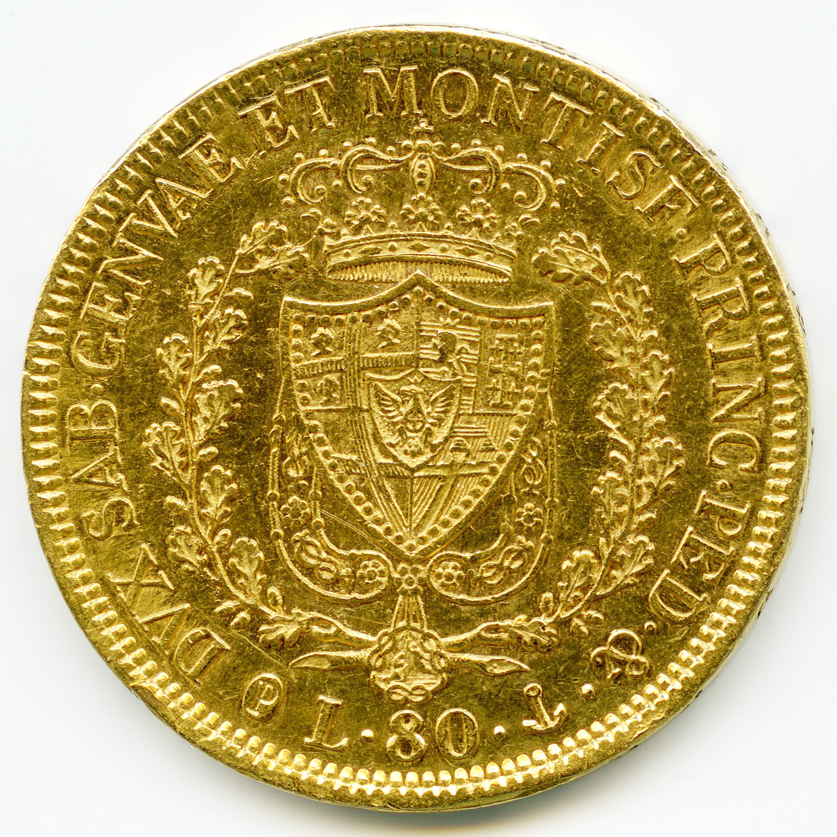 Italie - 80 Lire - 1830 revers Italie - 80 Lire - 1830 revers