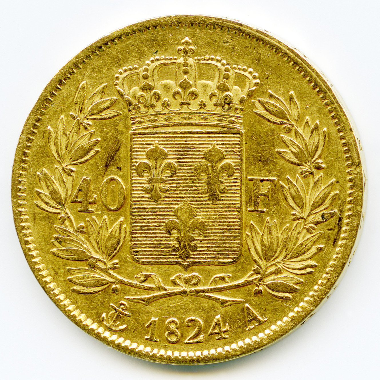 Charles X - 40 Francs - 1824 A revers Charles X - 40 Francs - 1824 A revers