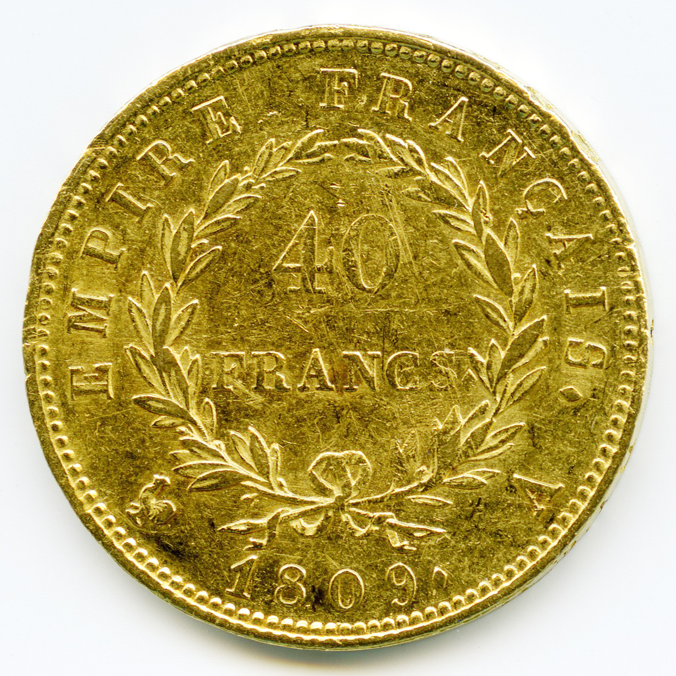 Napoléon Ier - 40 Francs - 1809 A revers Napoléon Ier - 40 Francs - 1809 A revers