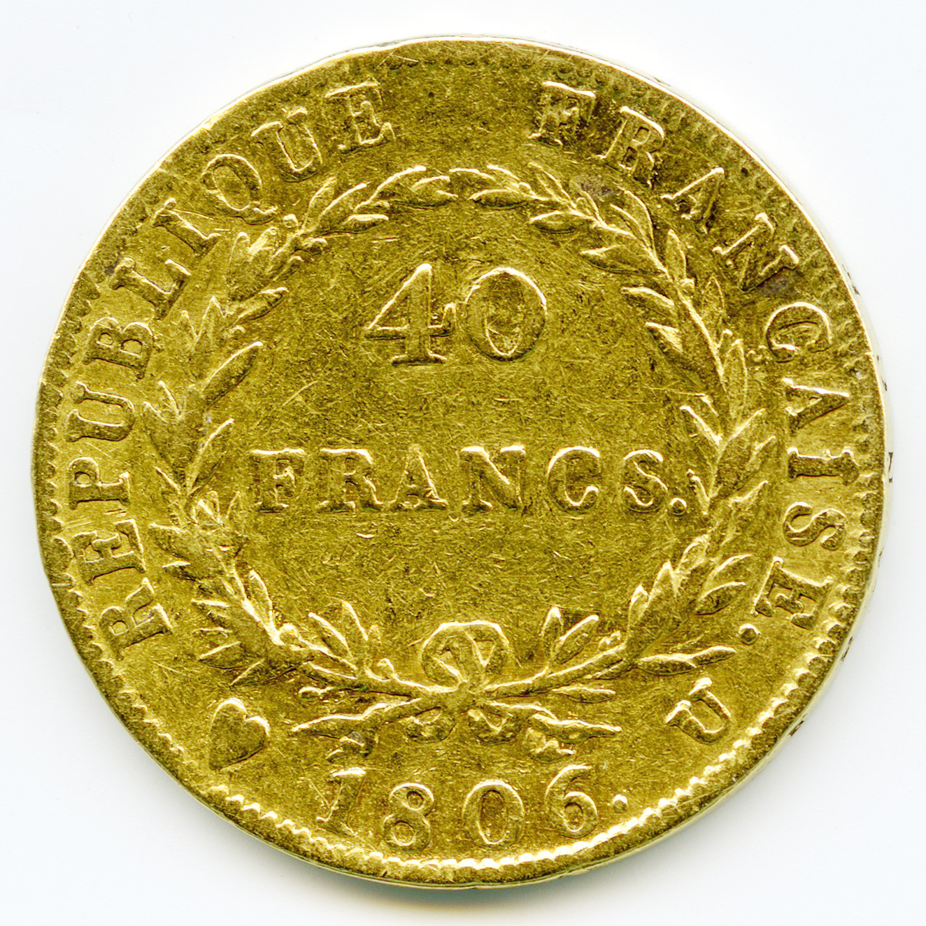 Napoléon Ier - 40 Francs - 1806 U revers