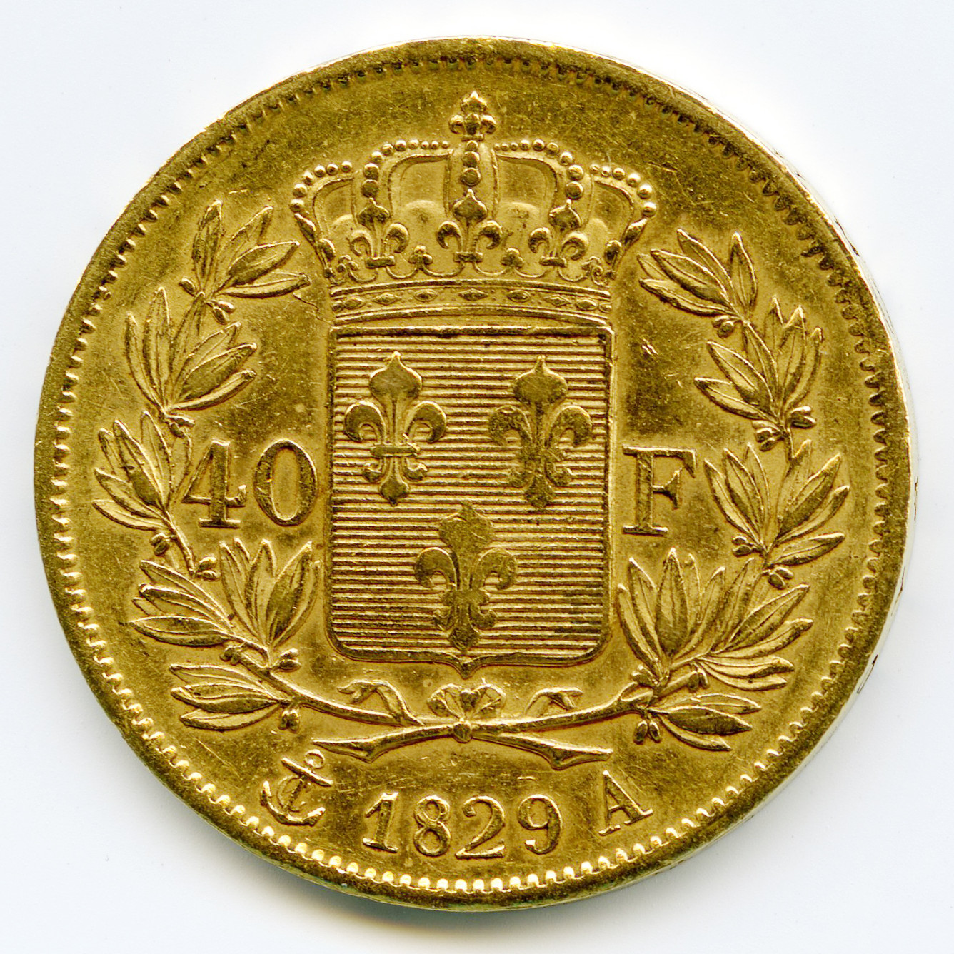 Charles X - 40 Francs - 1829 A revers