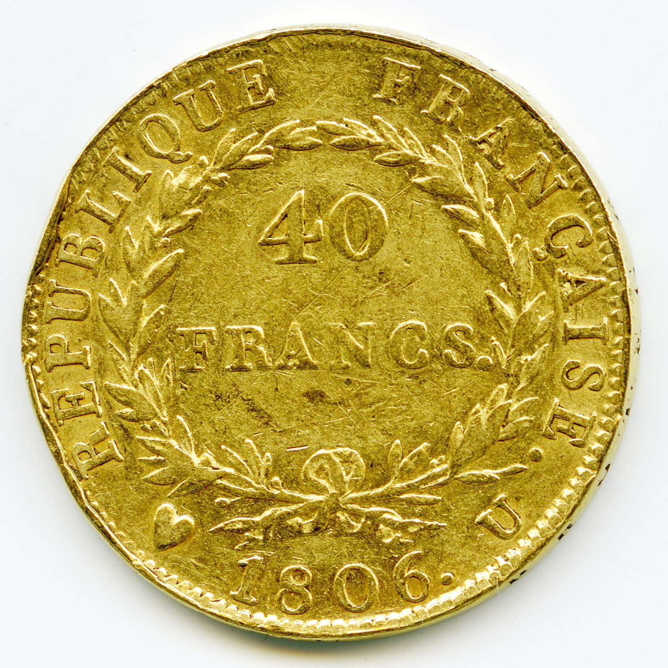 Napoléon Ier - 40 Francs - 1806 U revers