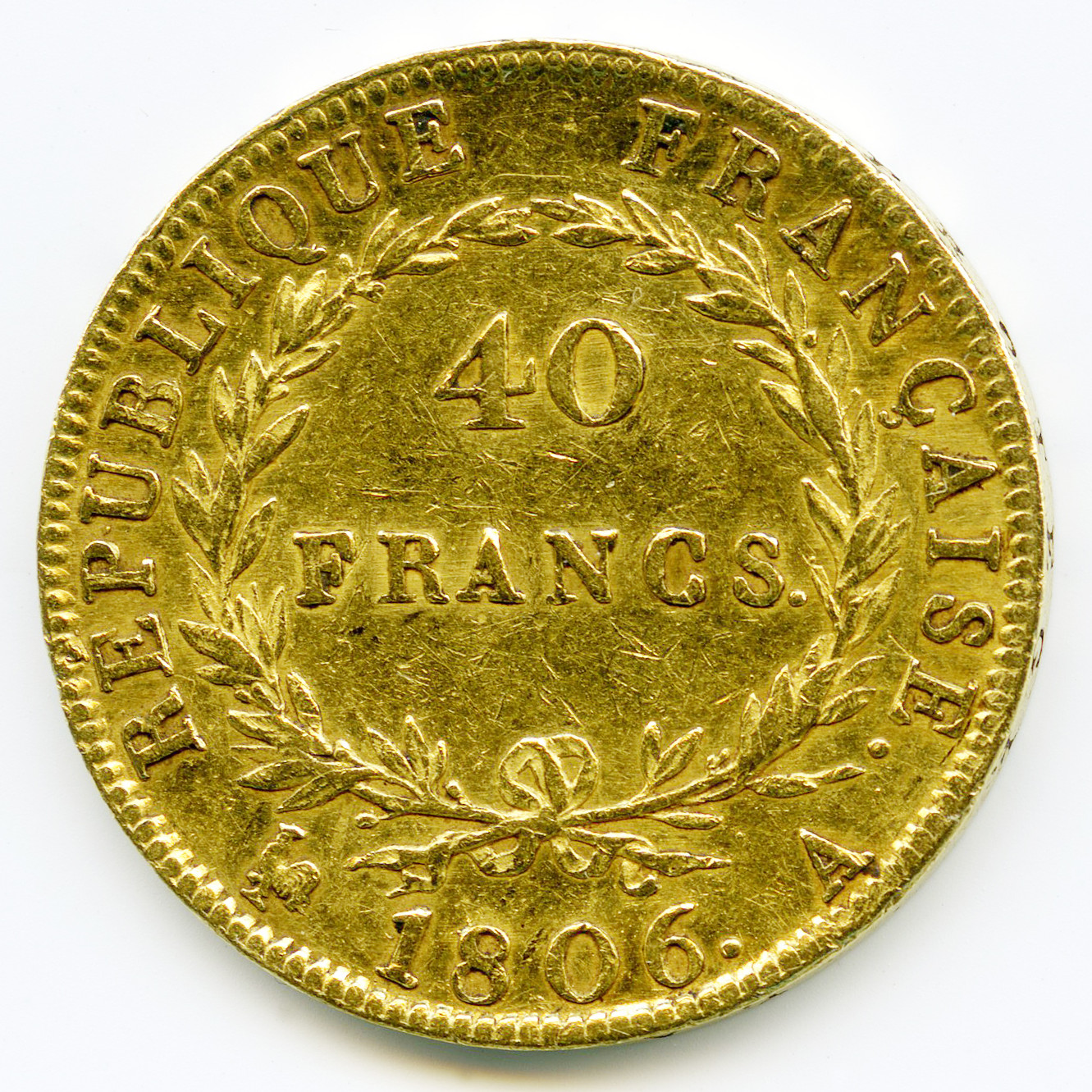 Napoléon Ier - 40 Francs - 1806 A revers Napoléon Ier - 40 Francs - 1806 A revers