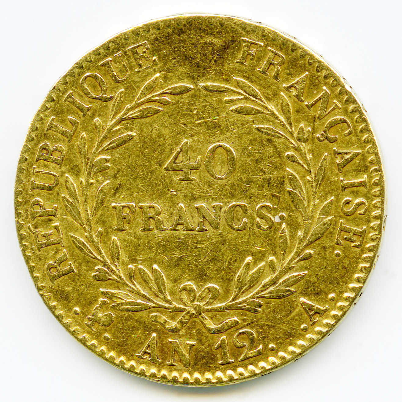 Bonaparte - 40 Francs - L'An 12 A revers Bonaparte - 40 Francs - L'An 12 A revers