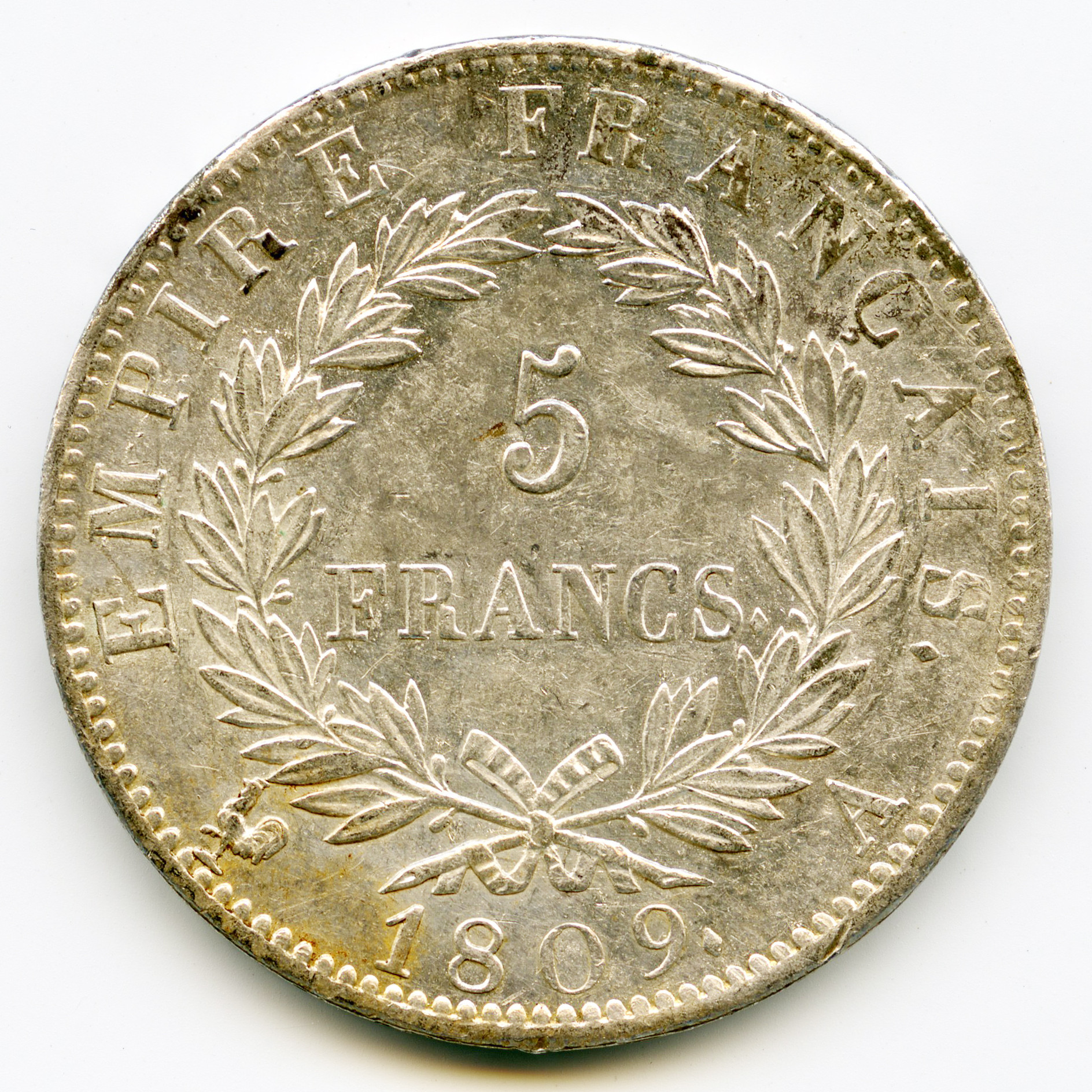 Napoléon Ier - 5 Francs - 1809 - Paris revers