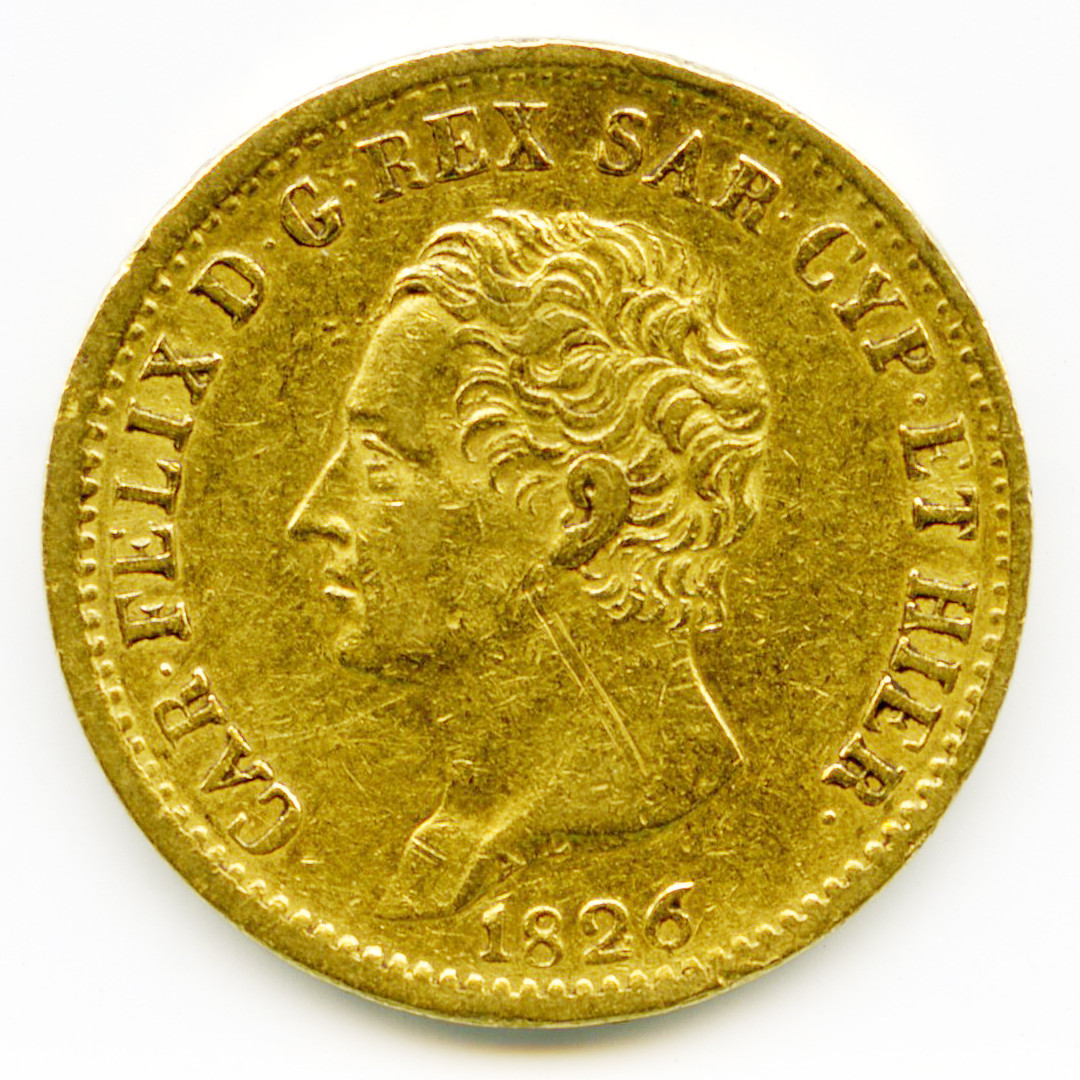 Italie - 20 Lire - 1826 Torino avers