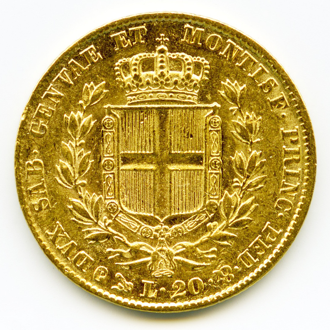 Italie - 20 Lire - 1845 - Gênes revers