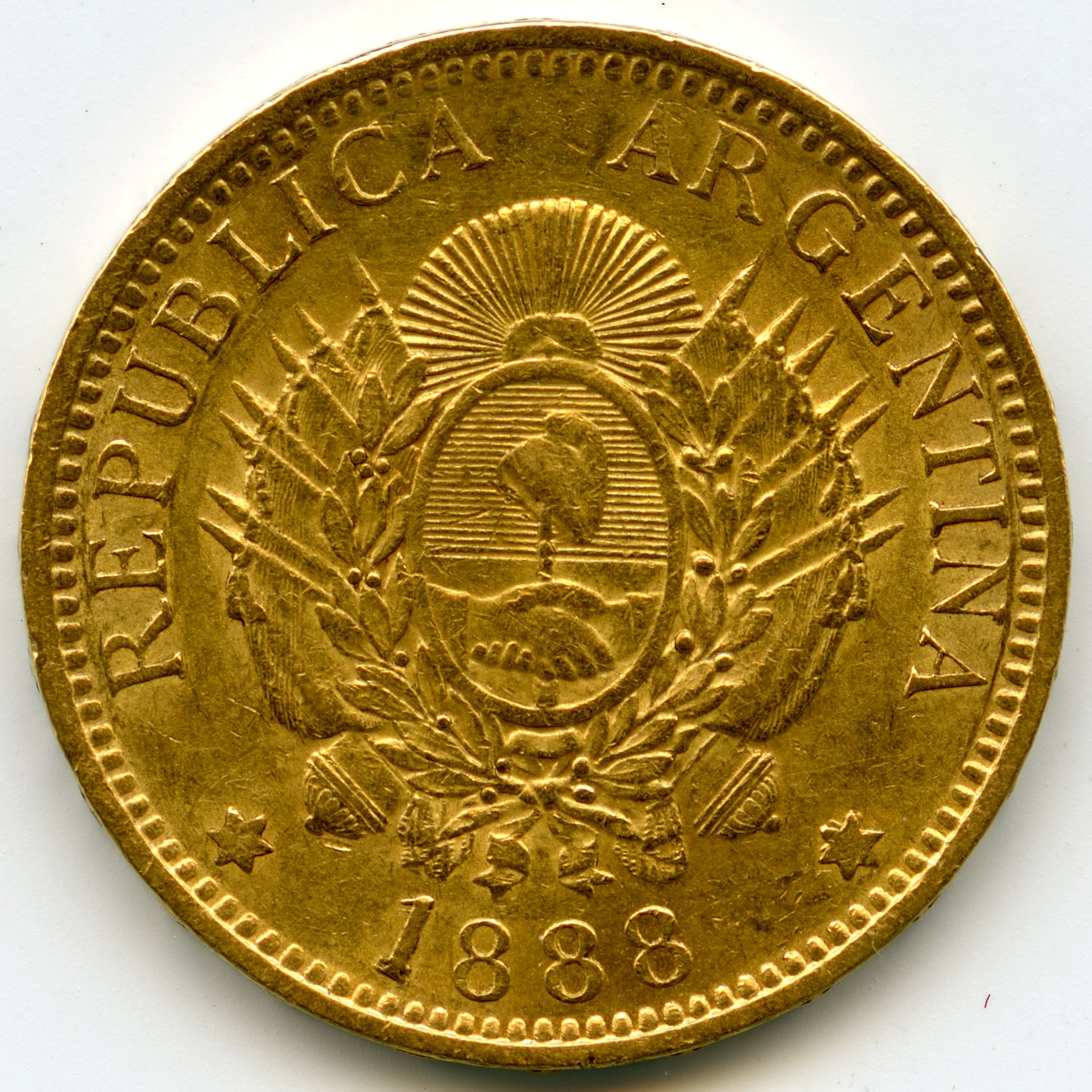 Argentine - 5 Pesos - 1888 avers